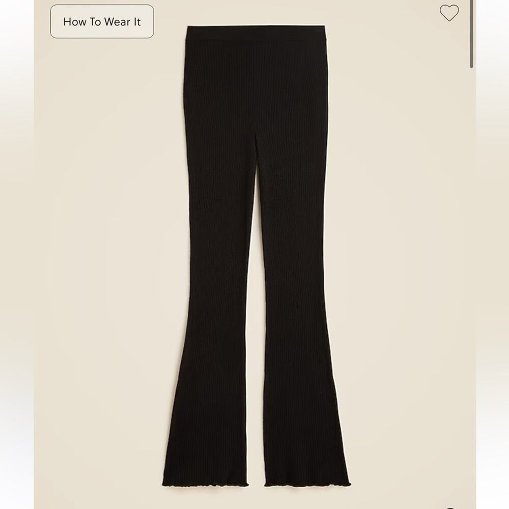 J.Crew Spring Street ribbed featherweight cashmere flare pant